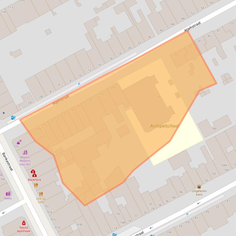 Kaart van postcodegebied 2585VG.