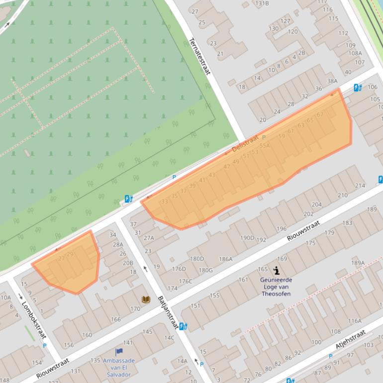 Kaart van postcodegebied 2585VX.