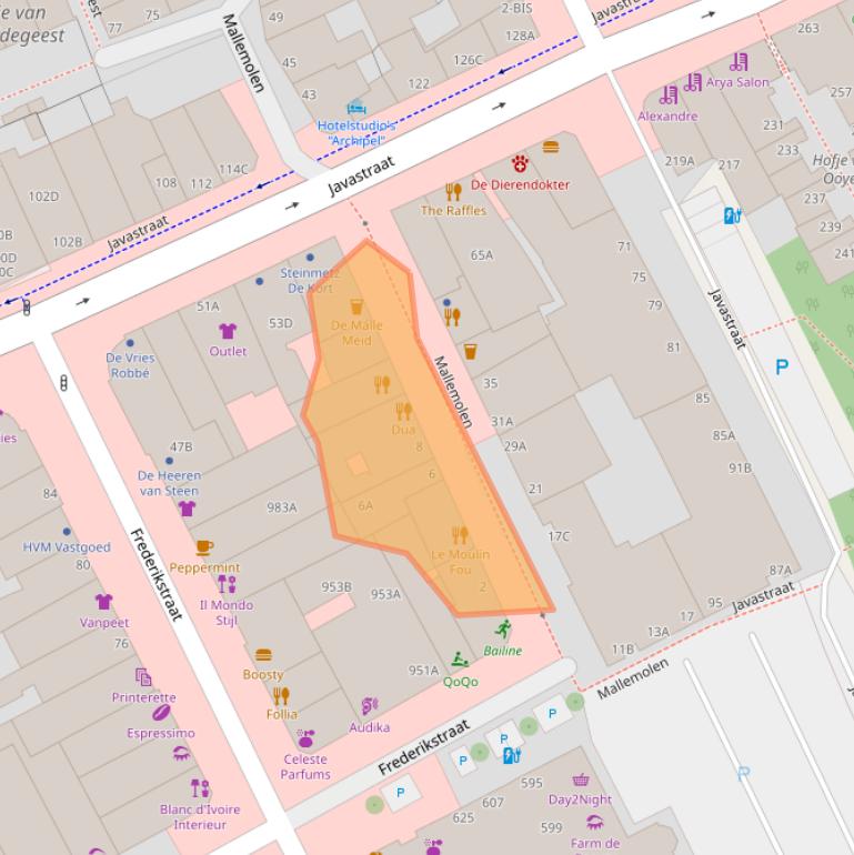Kaart van postcodegebied 2585XJ.