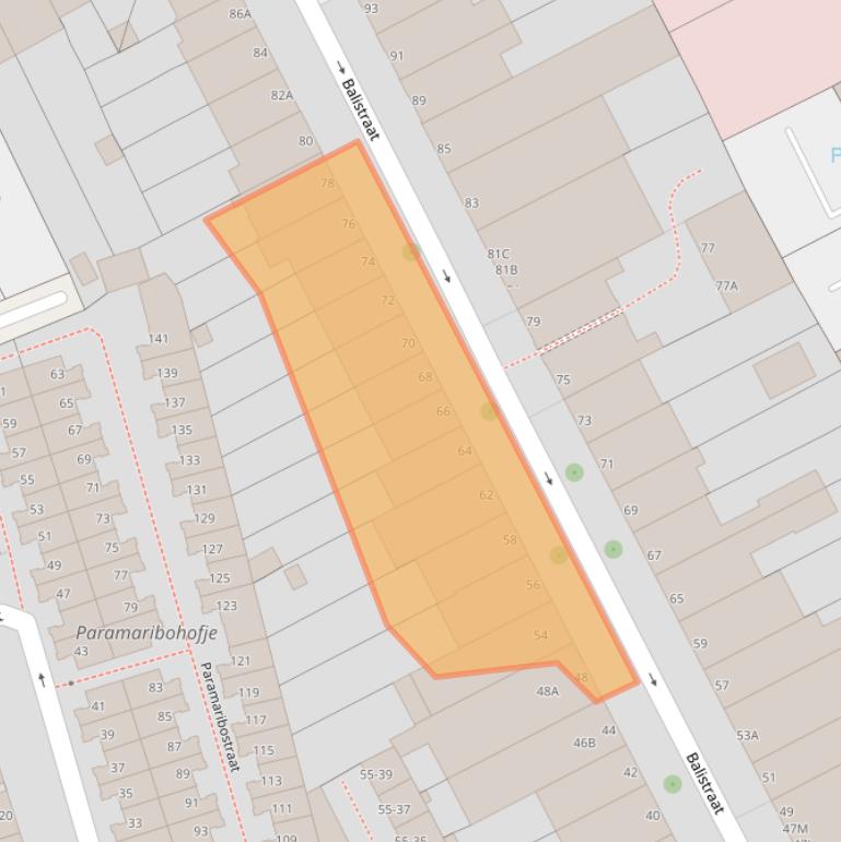 Kaart van postcodegebied 2585XV.