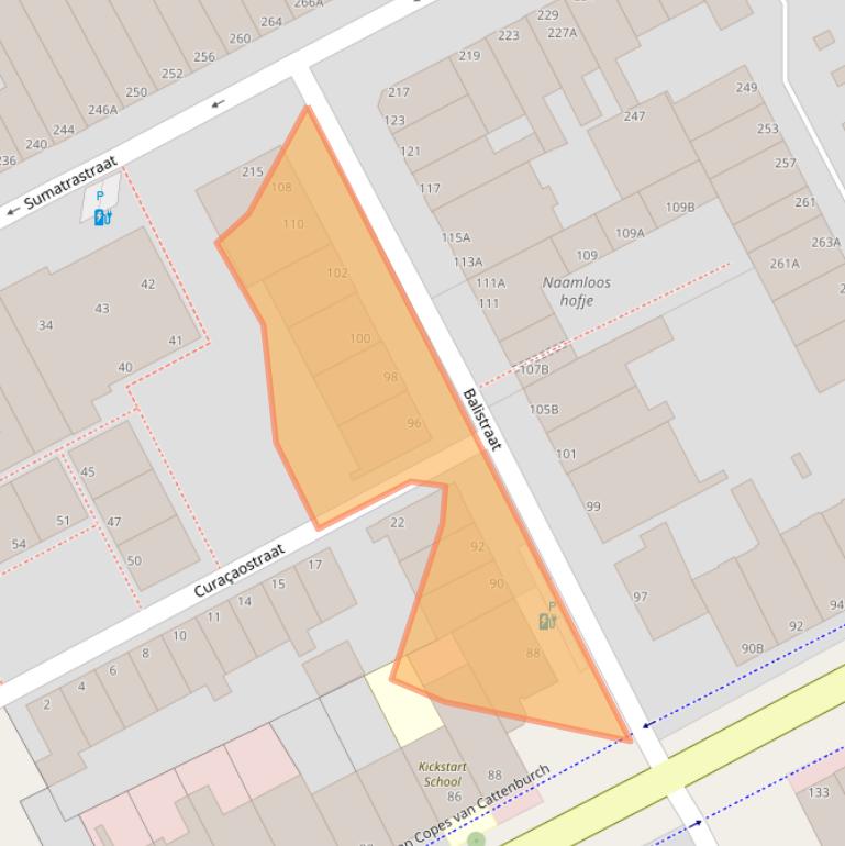 Kaart van postcodegebied 2585XX.