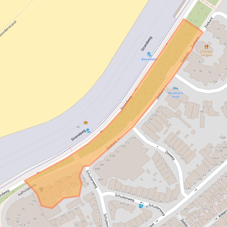 Kaart van postcodegebied 2586AB.