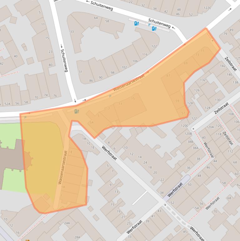 Kaart van postcodegebied 2586AL.