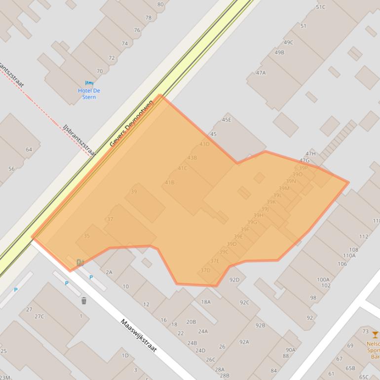 Kaart van postcodegebied 2586BC.