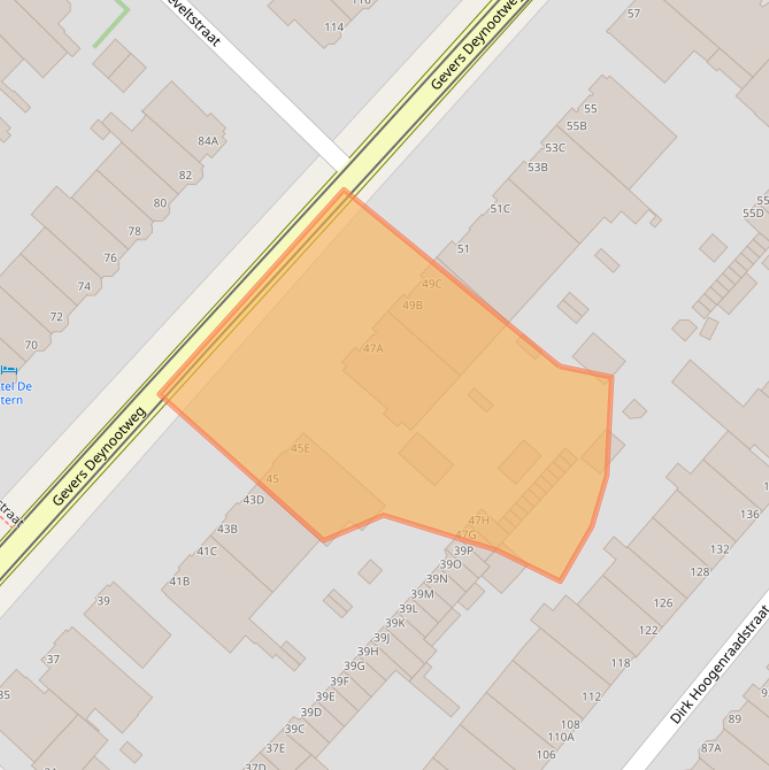 Kaart van postcodegebied 2586BD.