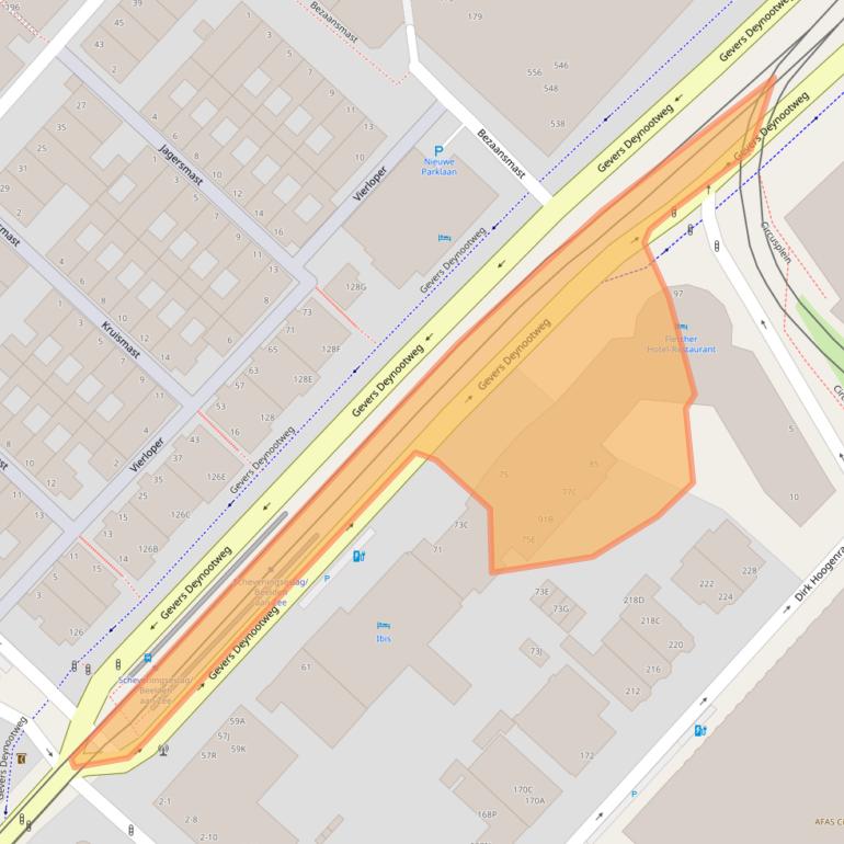 Kaart van postcodegebied 2586BK.