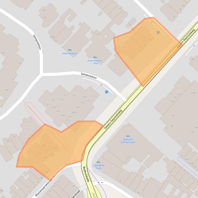 Kaart van postcodegebied 2586BL.