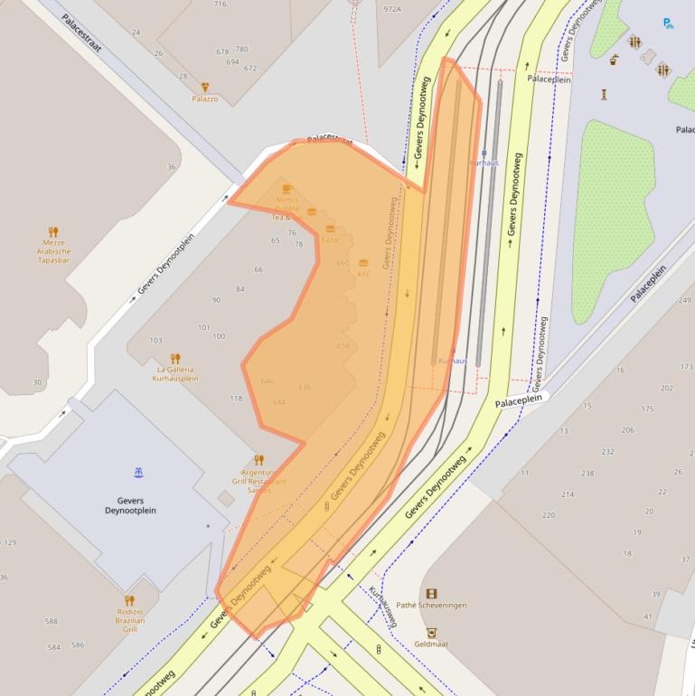 Kaart van postcodegebied 2586BT.