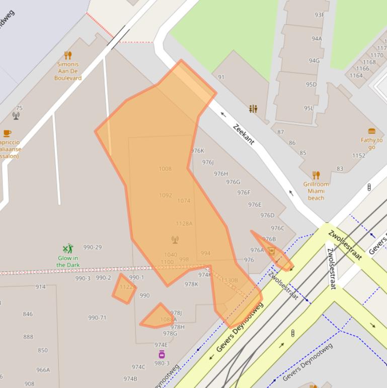 Kaart van postcodegebied 2586BX.