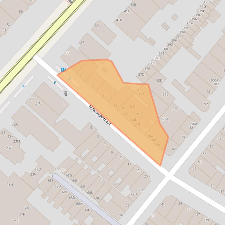 Kaart van postcodegebied 2586CD.