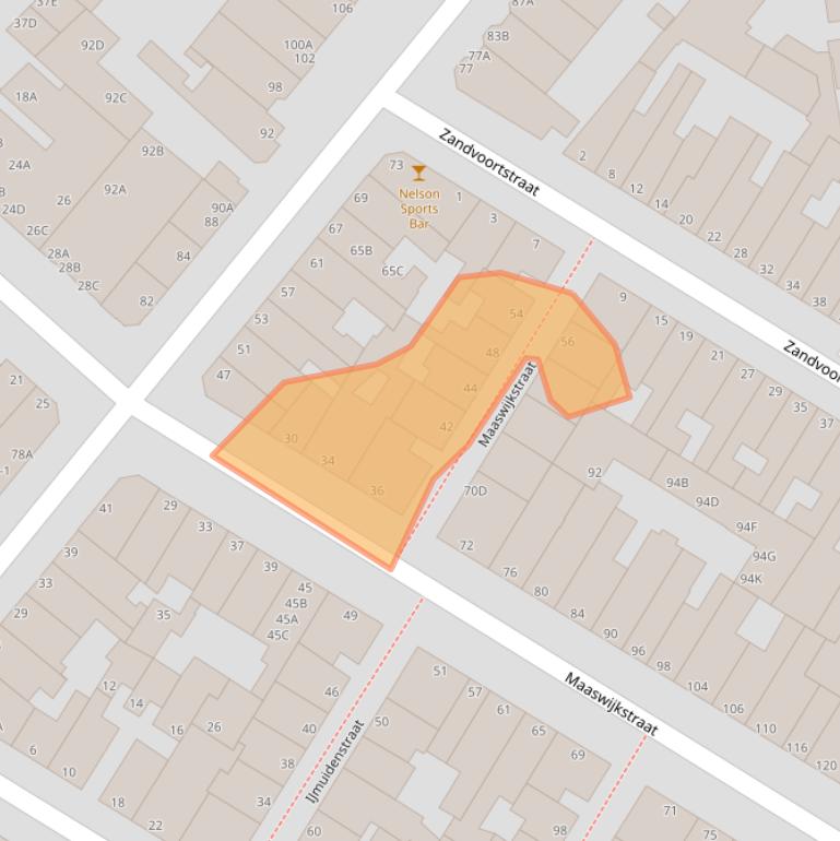 Kaart van postcodegebied 2586CE.