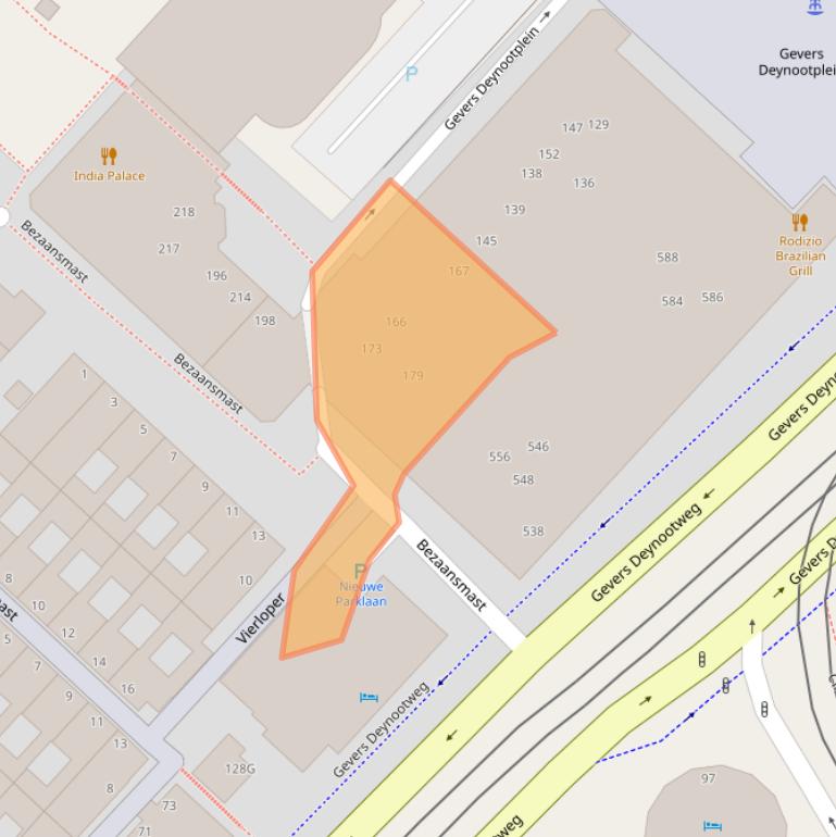 Kaart van postcodegebied 2586CS.