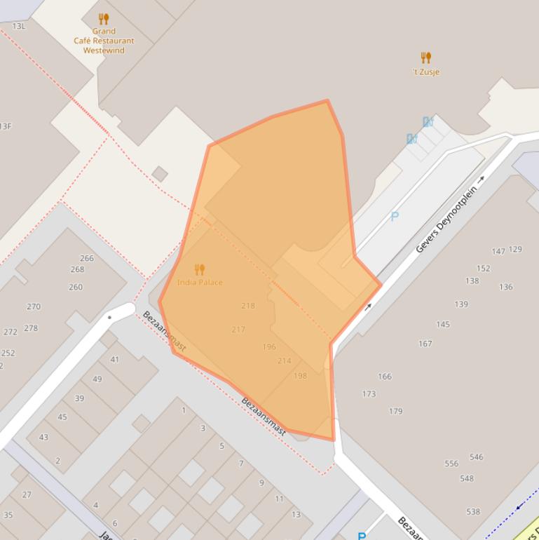 Kaart van postcodegebied 2586CT.