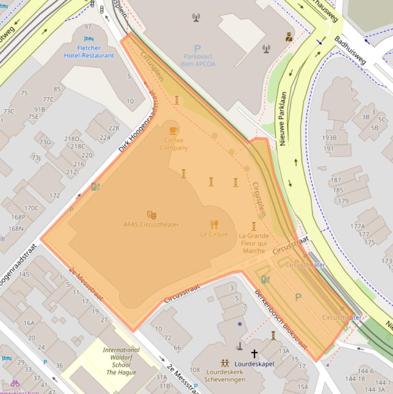 Kaart van postcodegebied 2586CW.