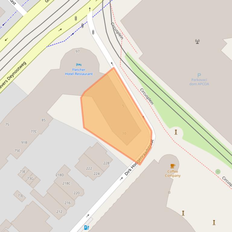 Kaart van postcodegebied 2586CZ.