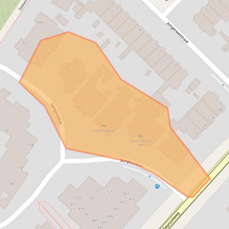 Kaart van postcodegebied 2586EG.