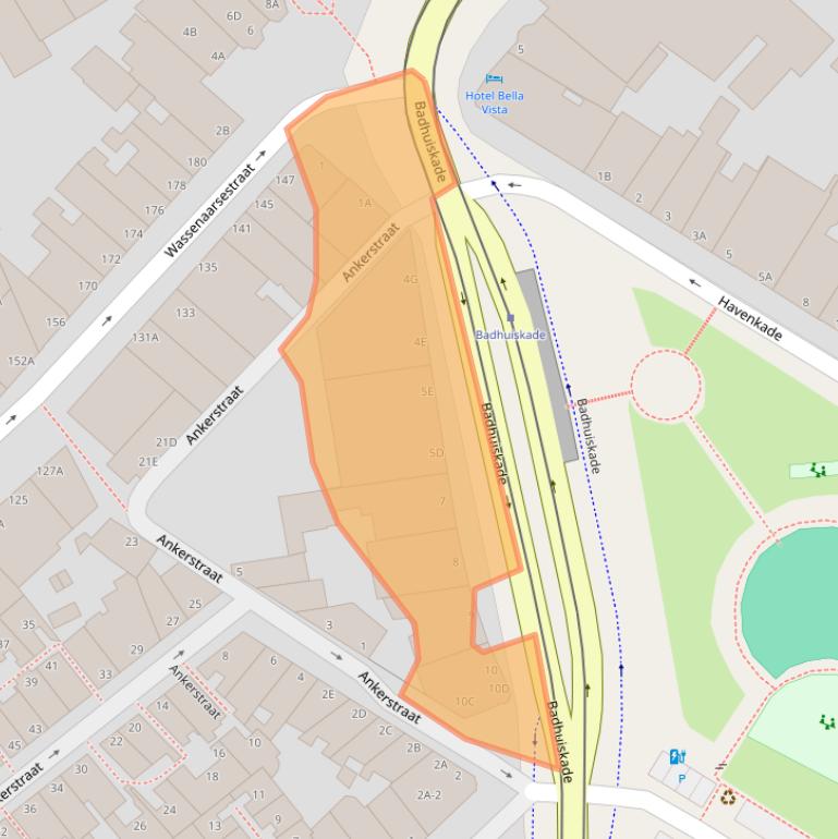 Kaart van postcodegebied 2586EM.