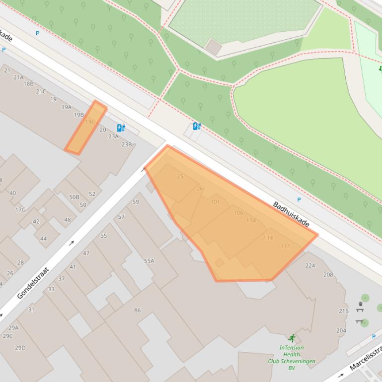 Kaart van postcodegebied 2586EP.