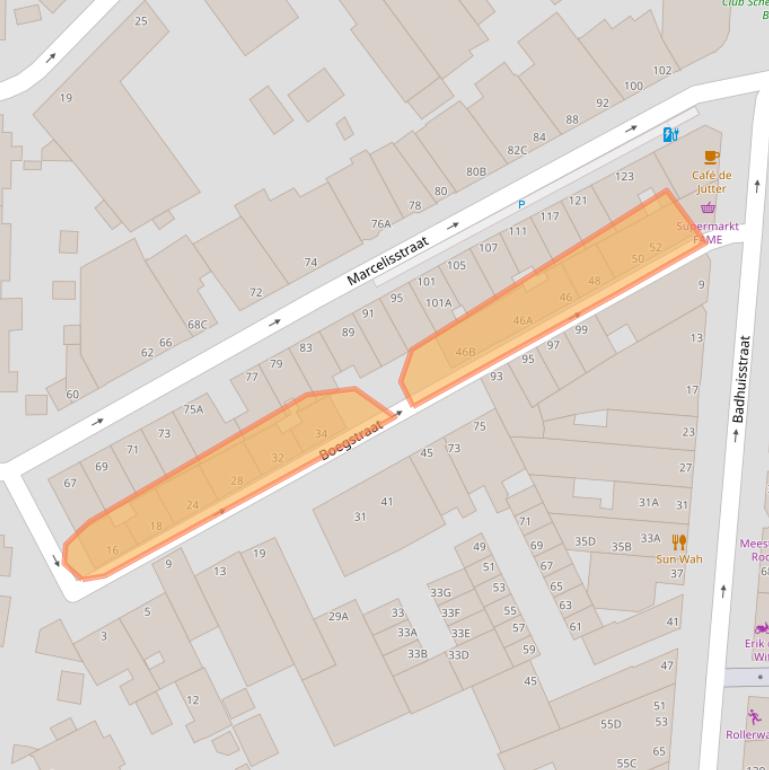 Kaart van postcodegebied 2586EV.