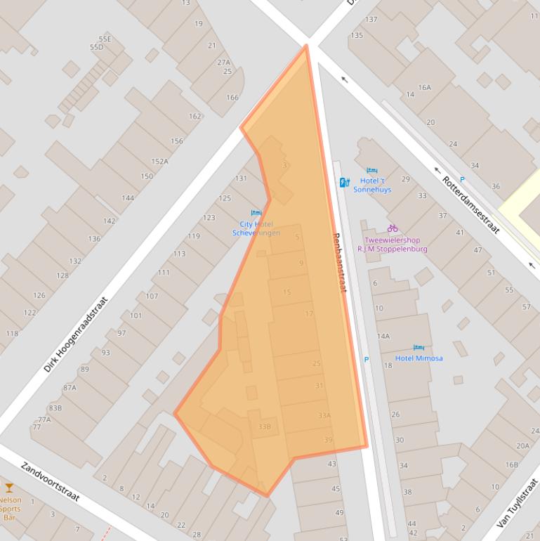 Kaart van postcodegebied 2586EW.