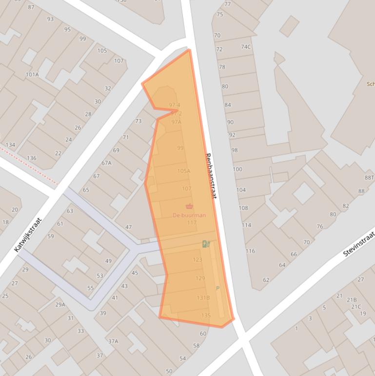 Kaart van postcodegebied 2586GA.