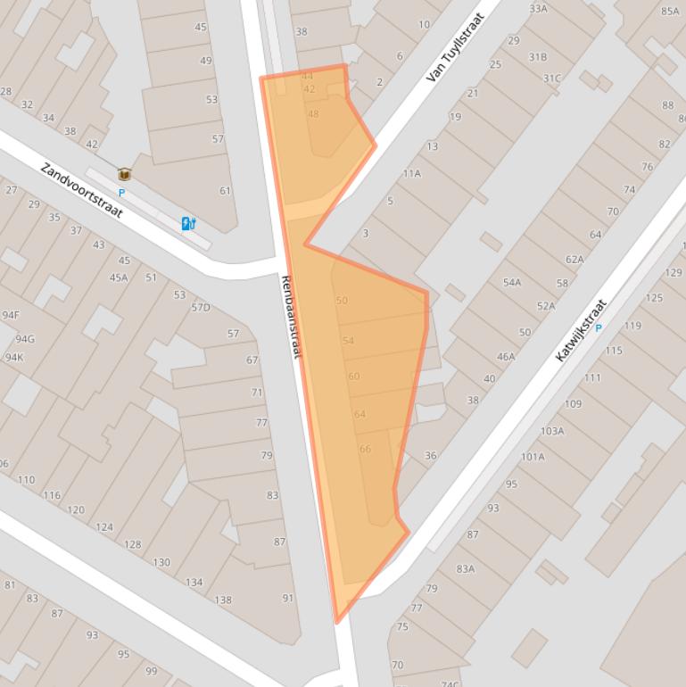 Kaart van postcodegebied 2586GC.