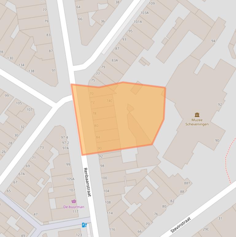 Kaart van postcodegebied 2586GD.