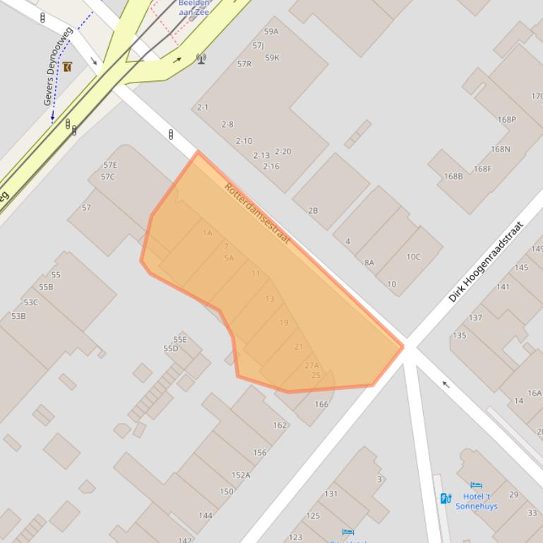 Kaart van postcodegebied 2586GG.