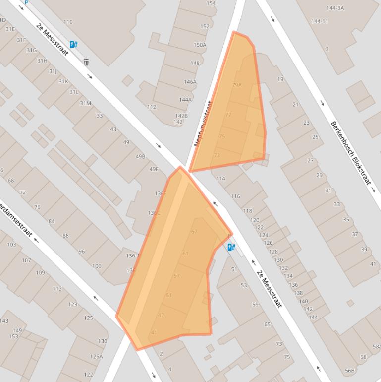 Kaart van postcodegebied 2586GR.