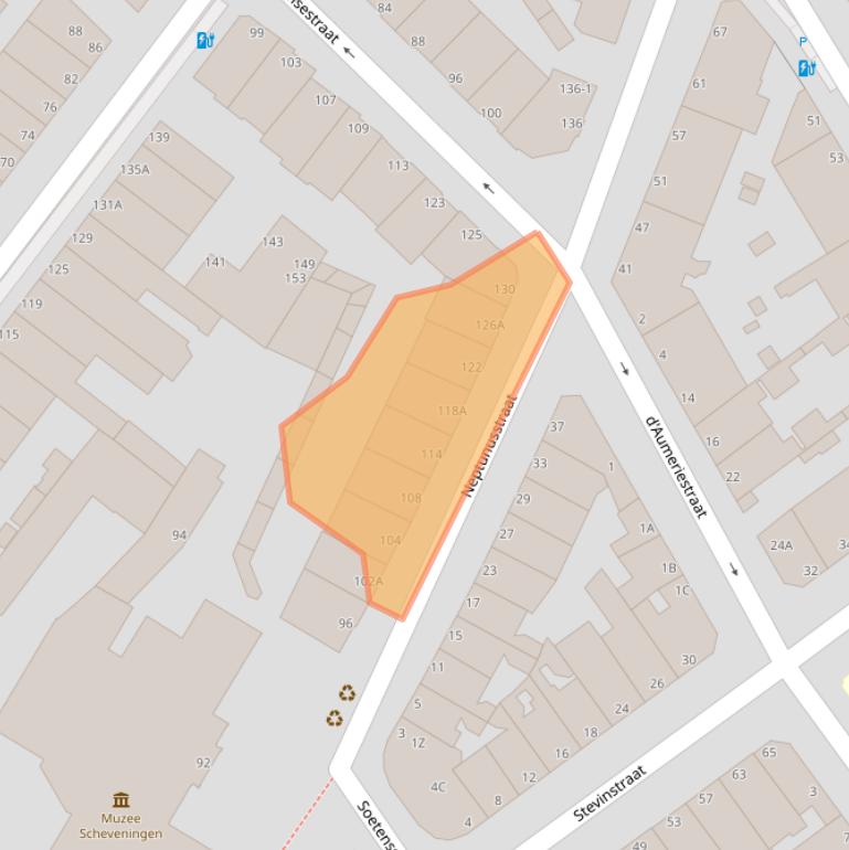 Kaart van postcodegebied 2586GV.