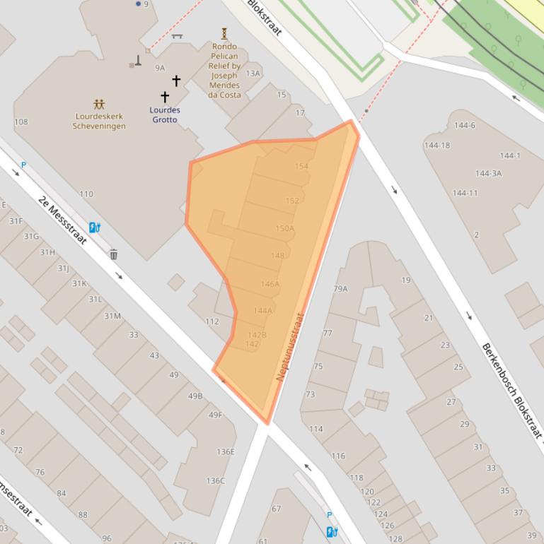 Kaart van postcodegebied 2586GX.