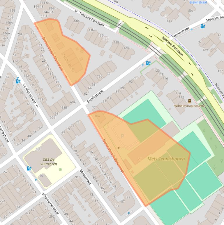 Kaart van postcodegebied 2586HG.