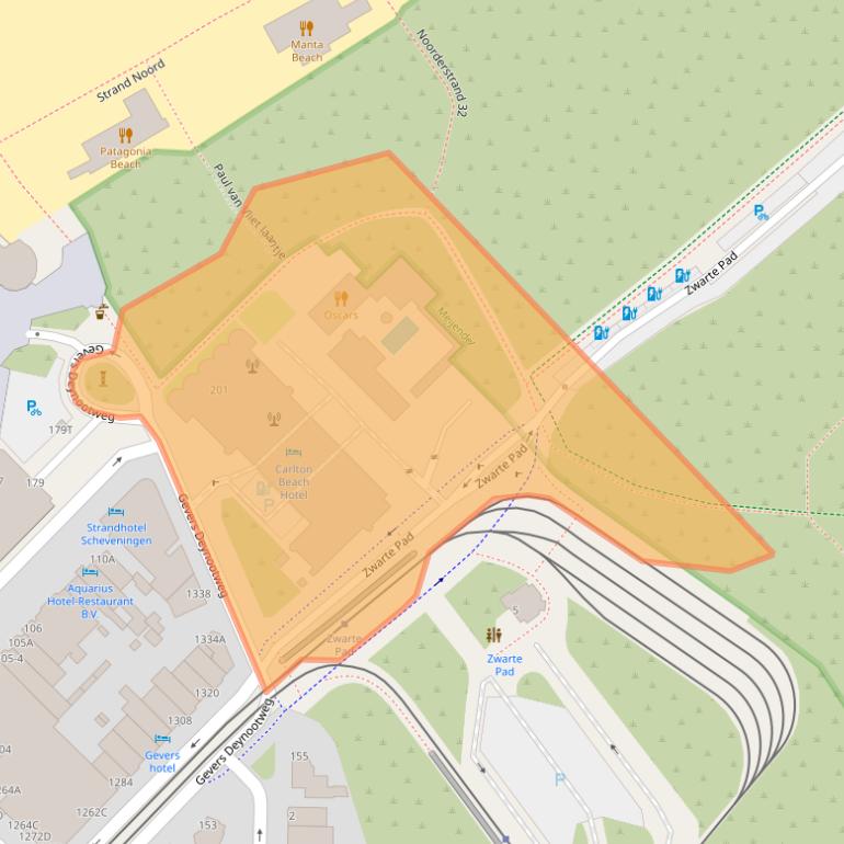 Kaart van postcodegebied 2586HZ.