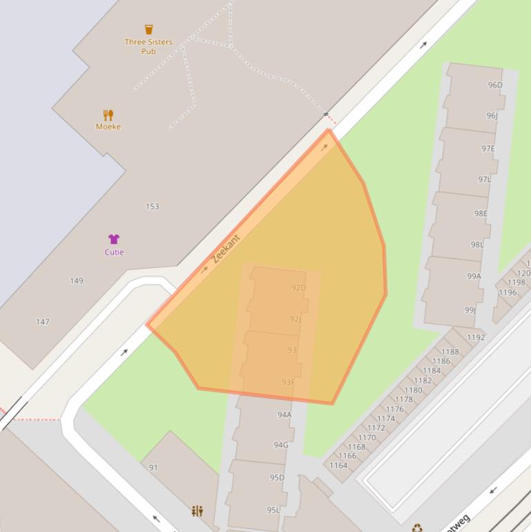 Kaart van postcodegebied 2586JB.