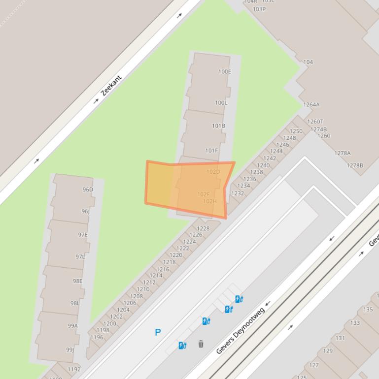 Kaart van postcodegebied 2586JH.