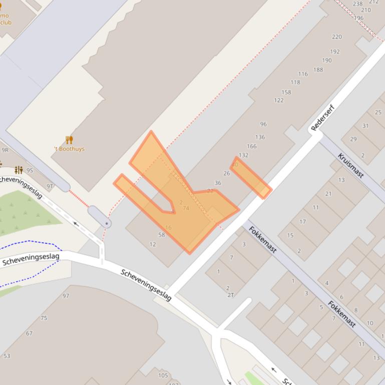 Kaart van postcodegebied 2586KC.