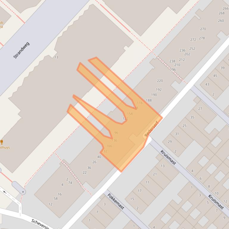 Kaart van postcodegebied 2586KE.