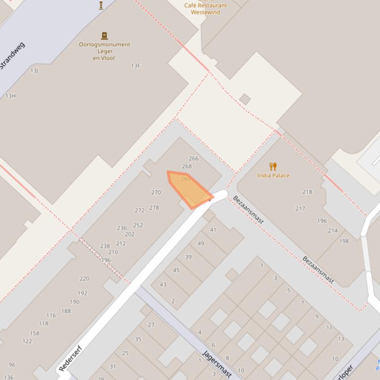 Kaart van postcodegebied 2586KK.