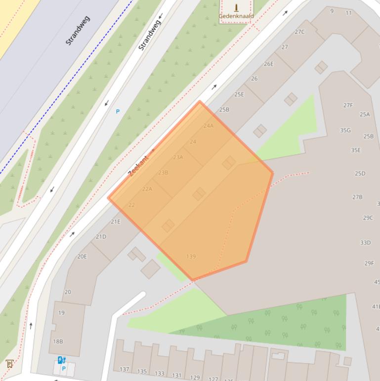 Kaart van postcodegebied 2586NC.