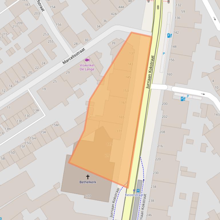 Kaart van postcodegebied 2586SG.