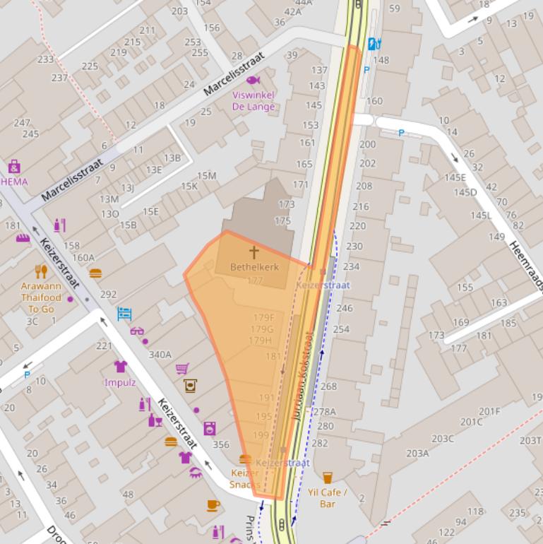 Kaart van postcodegebied 2586SH.