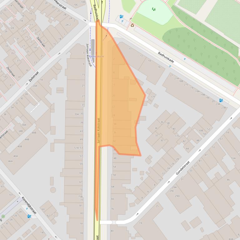 Kaart van postcodegebied 2586SJ.