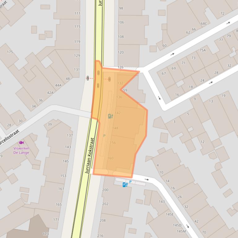 Kaart van postcodegebied 2586SM.