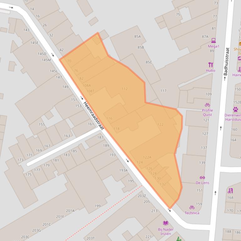 Kaart van postcodegebied 2586SZ.