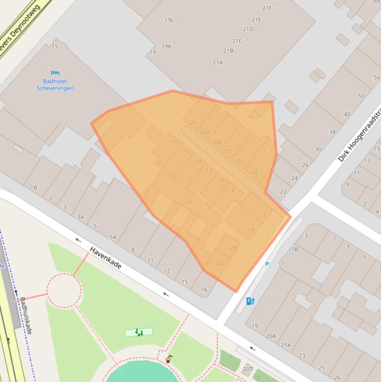 Kaart van postcodegebied 2586TH.