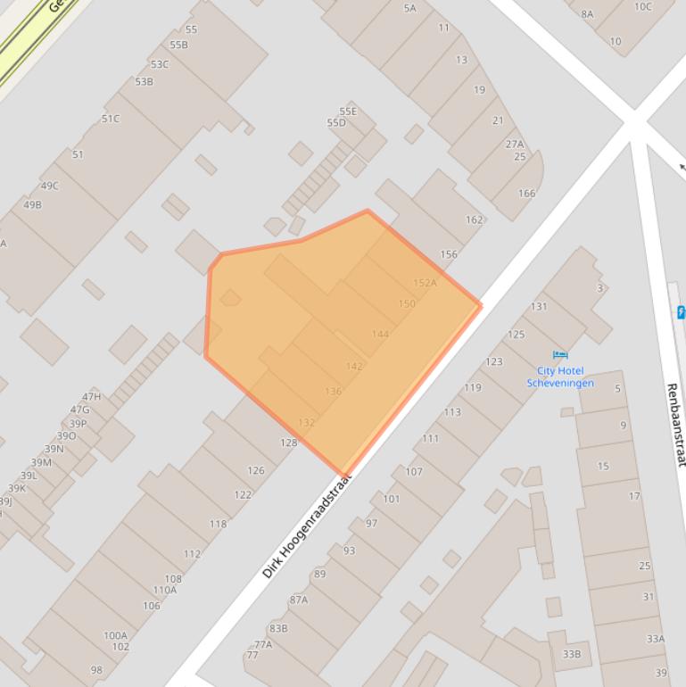 Kaart van postcodegebied 2586TN.