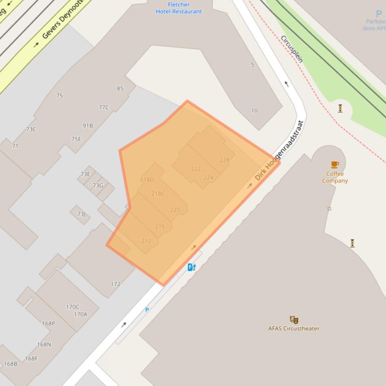 Kaart van postcodegebied 2586TR.