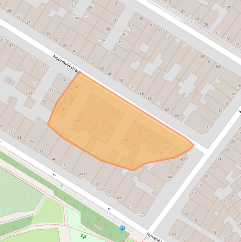 Kaart van postcodegebied 2586VG.