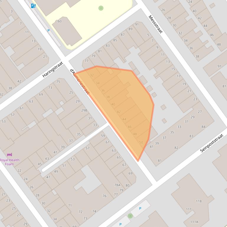 Kaart van postcodegebied 2586XP.