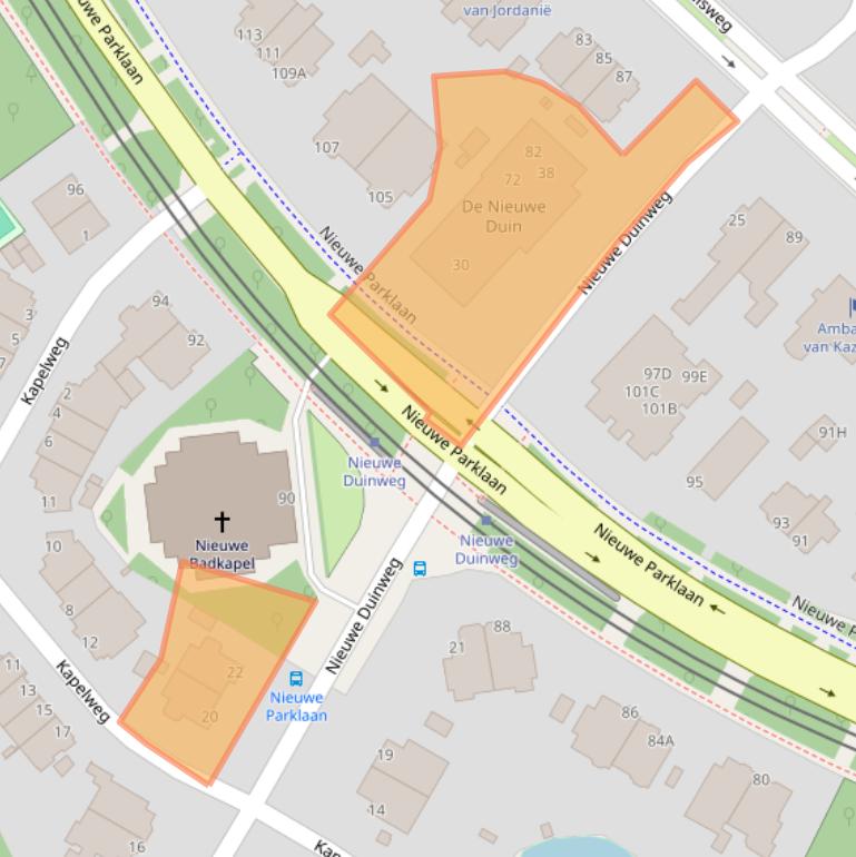 Kaart van postcodegebied 2587AD.